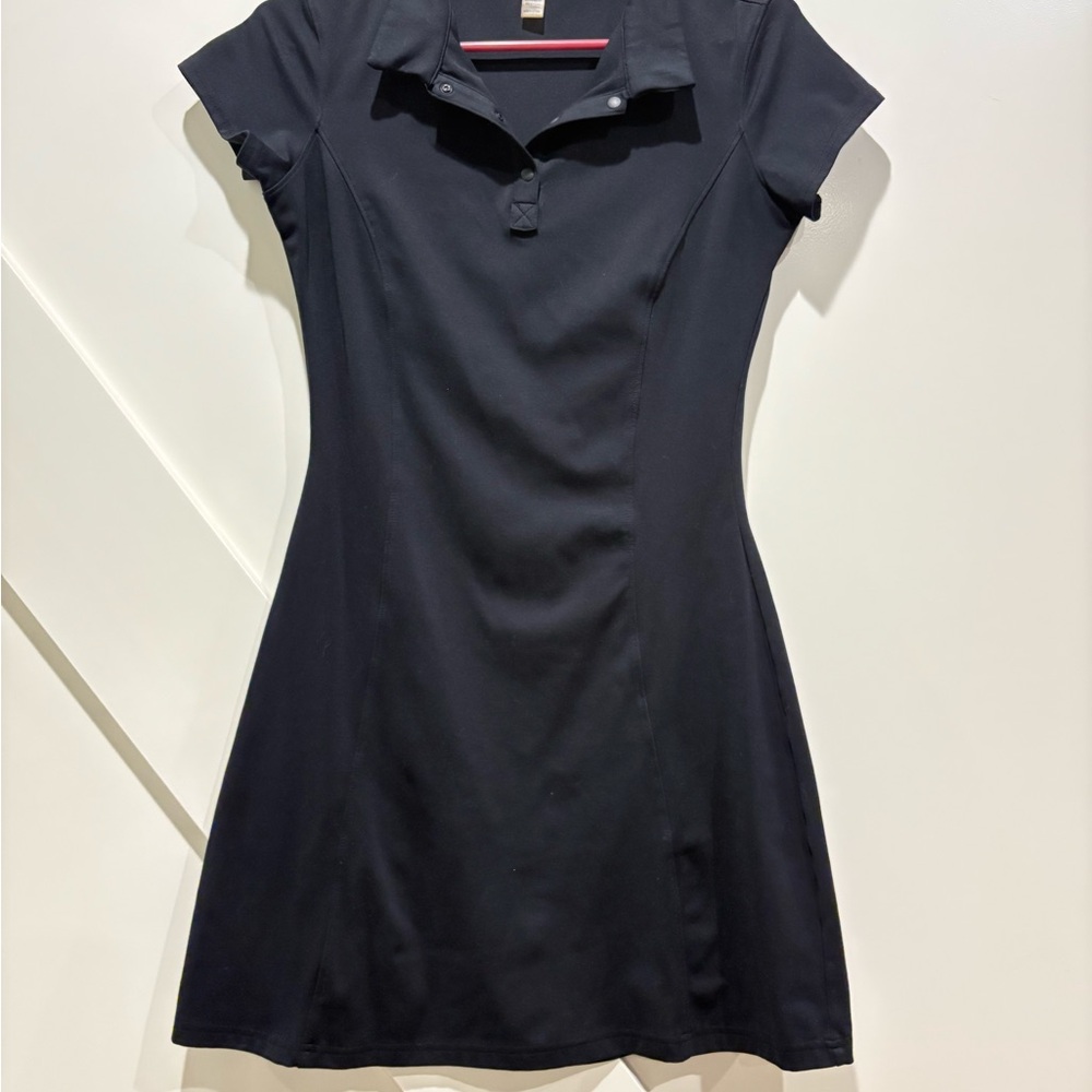 Mono B Black Sheath Polo Mini Dress